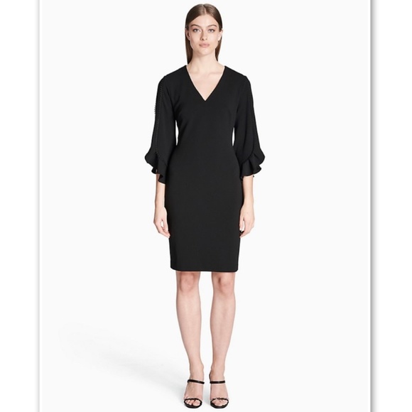 Calvin Klein Dresses & Skirts - NWT Calvin Klein Lace Ruffle Sleeve Sheath Dress 8
